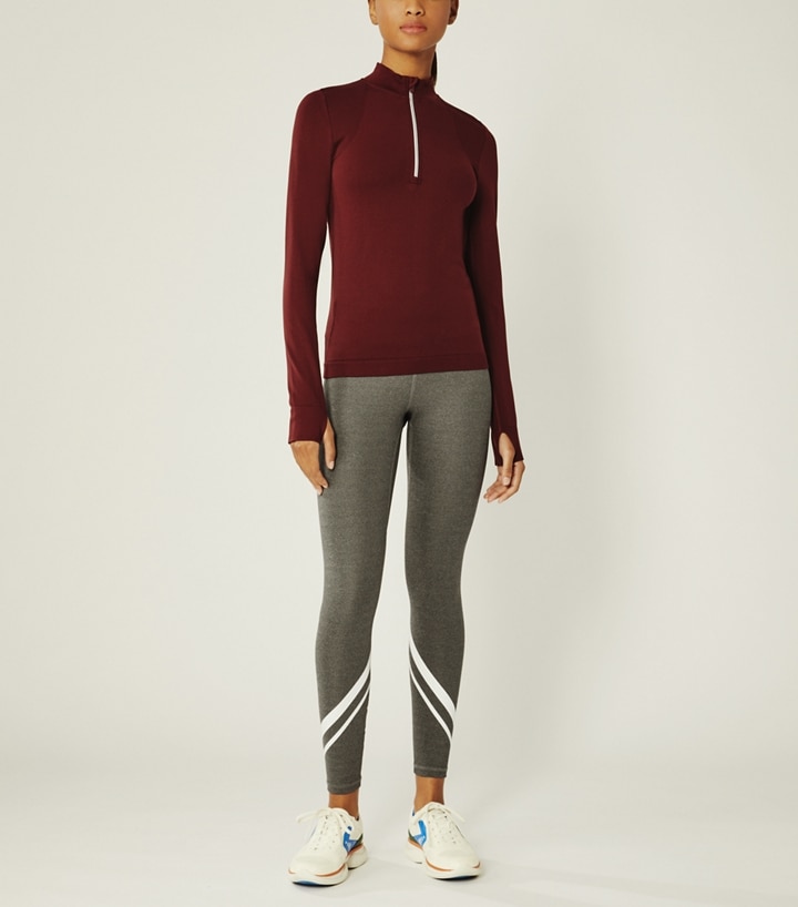 Seamless Half-Zip Pullover: Women's Designer Tops