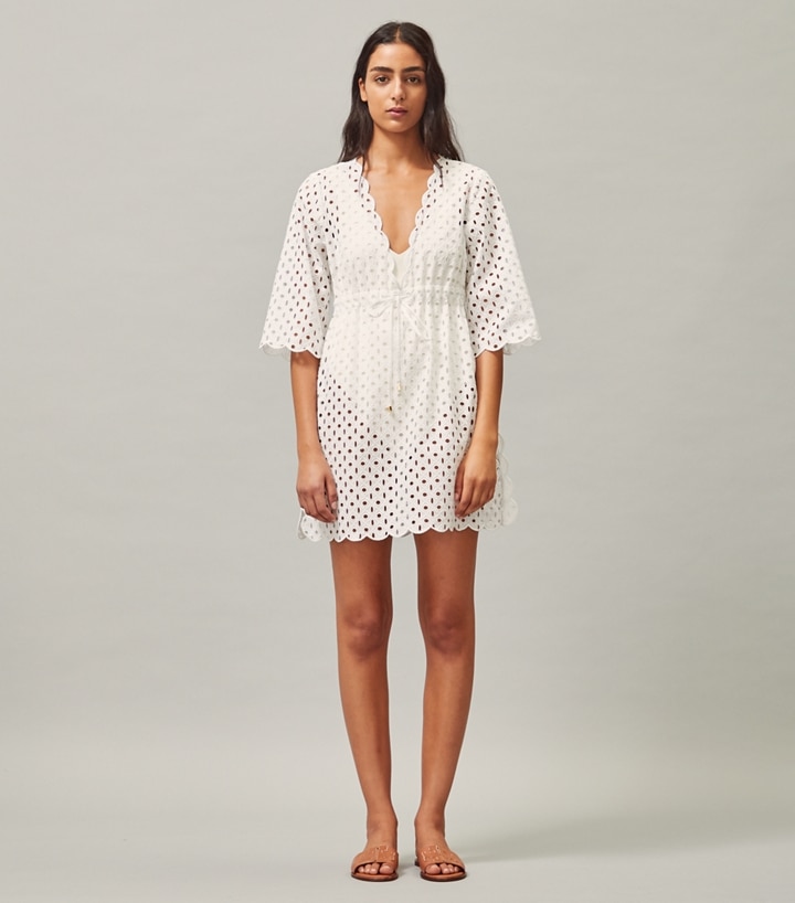 TORY BURCH コットンボイル カフタン ビーチウェア カバーアップ TB_73754_100_20210115_OMFRO.