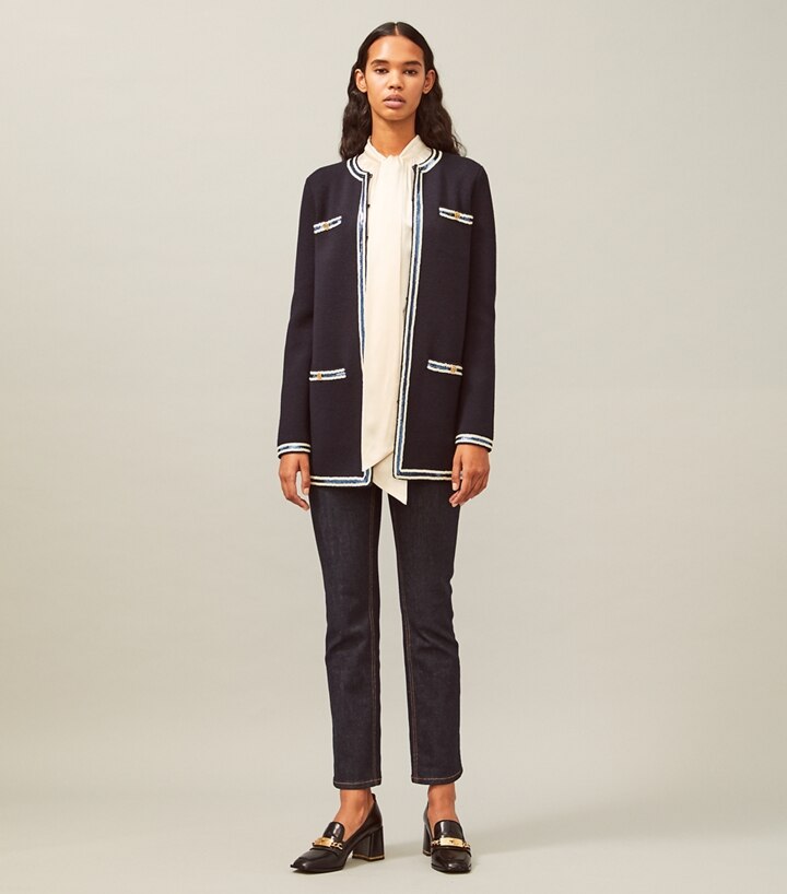 送料&関税込み★Tory Burch★KENDRA WOOL AND SEQUIN JACKET Kendra' wool-blend jacket with sequins TORY BURCH – RBoutique