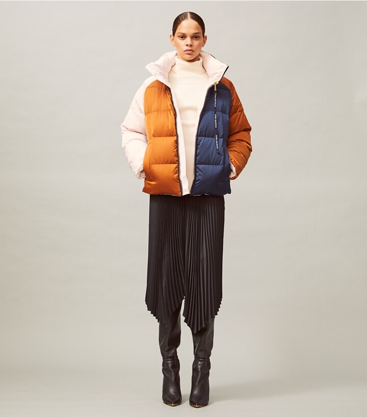 Reversible Color-Block Down Jacket: Women's Designer Coats | Tory Burch