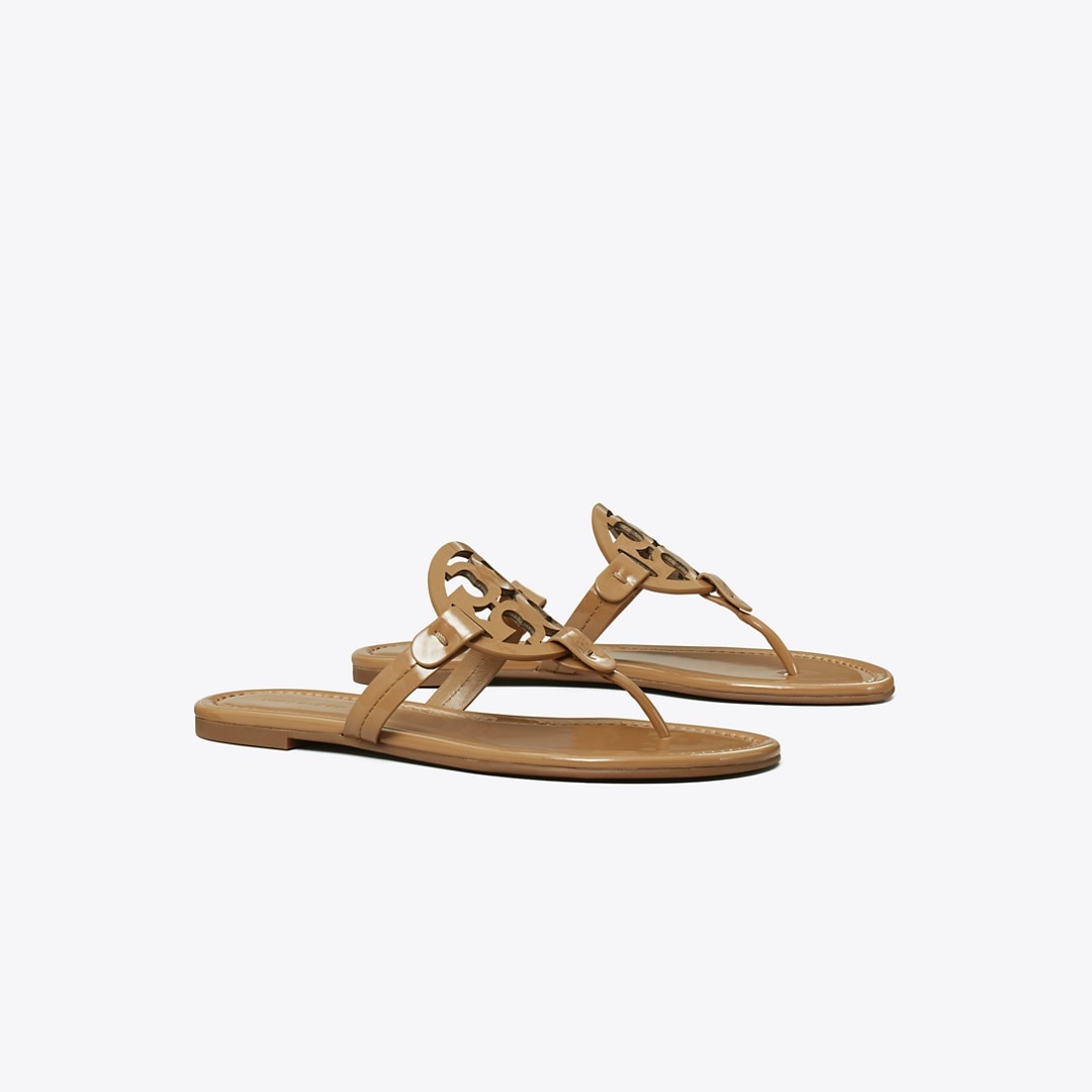 Tory Burch Miller Patent Sandal In Brown