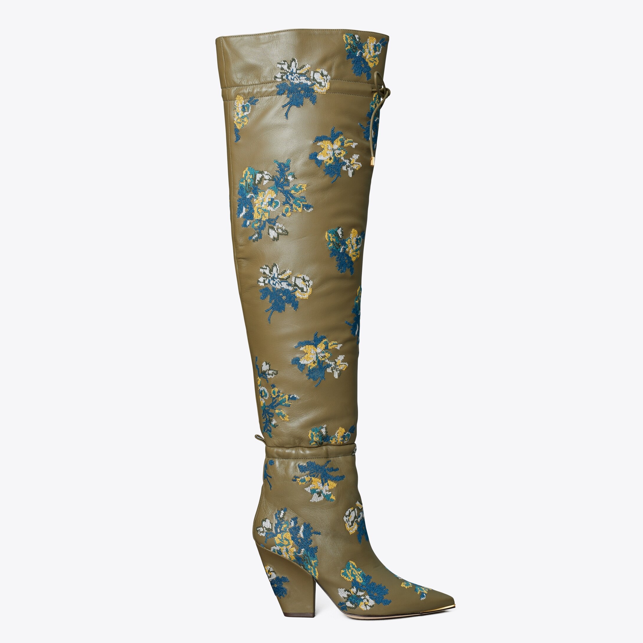 Tory Burch Lila Embroidered Over-The-Knee Scrunch Boot - Big Apple Buddy