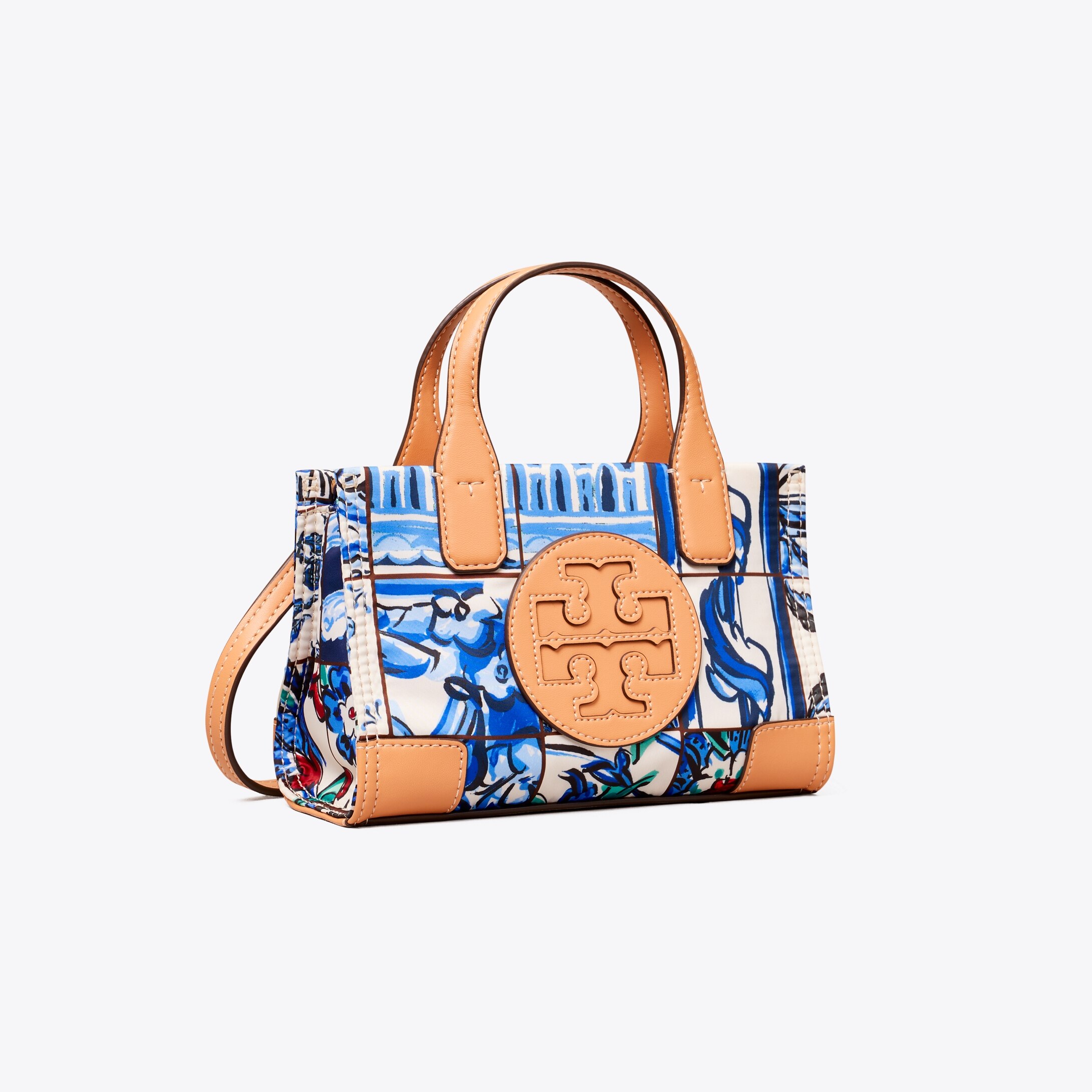 ella printed leather micro tote bag
