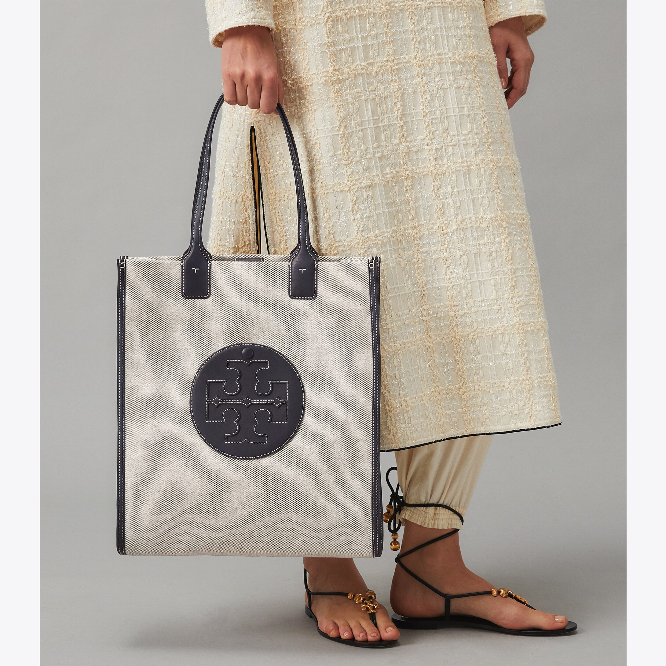 Tory Burch Natural & Tan Ella Canvas Tote, Best Price and Reviews