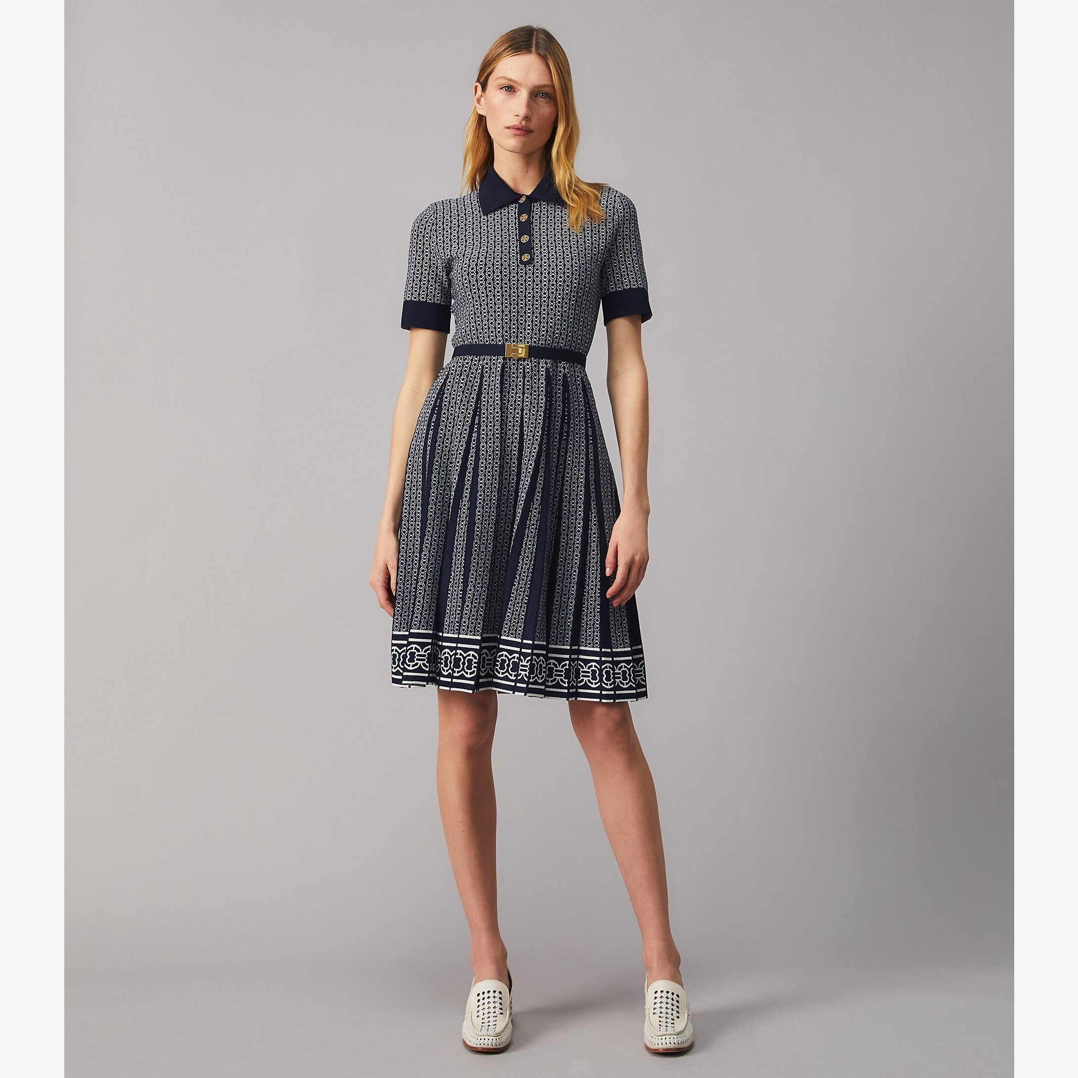 tory burch gemini link jacquard dress