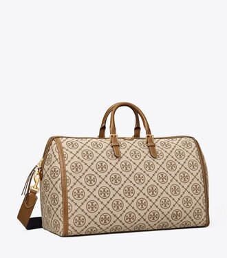 t monogram jacquard barrel bag