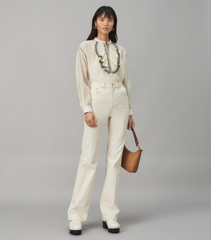 TORY BURCH NWT Shirt Dress Daybreak Ditsy Ruffle-Front Cora