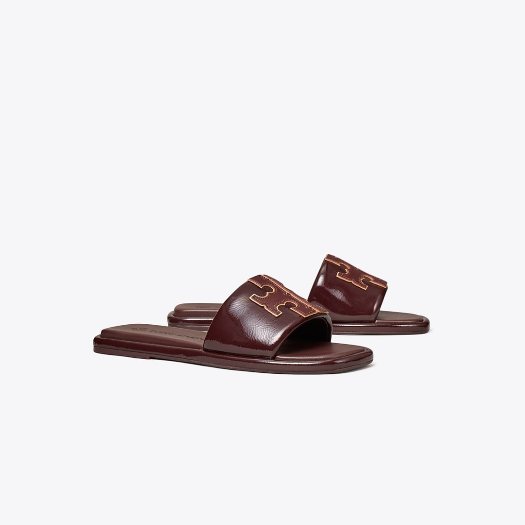 Tory Burch Double T Burch Slide In Brown