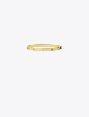 Tory Burch Miller Stud Hinge Bracelet, 5mm In Brown