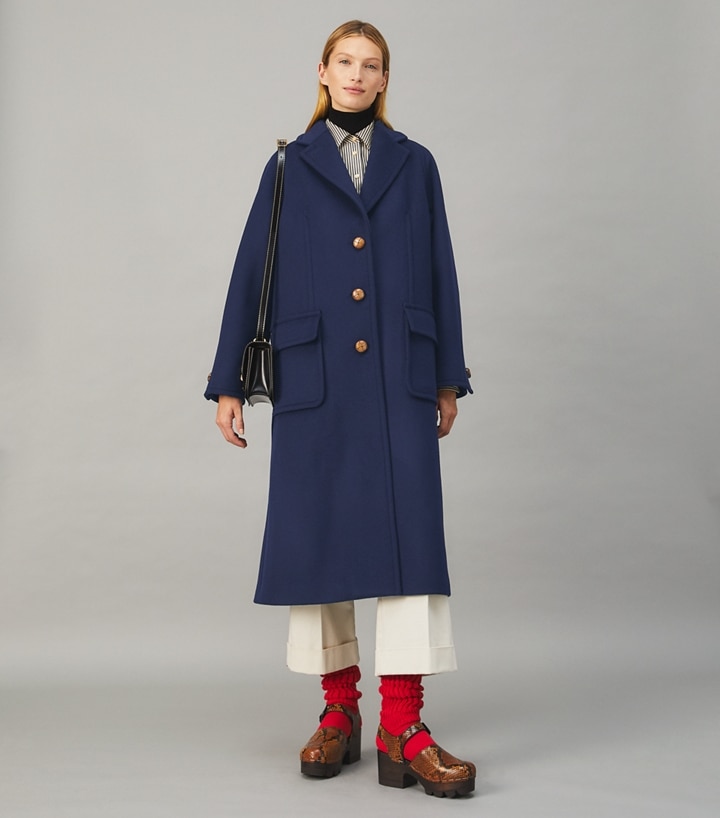 Double-Faced Wool Overcoat: Women's Designer Coats | Tory Burch