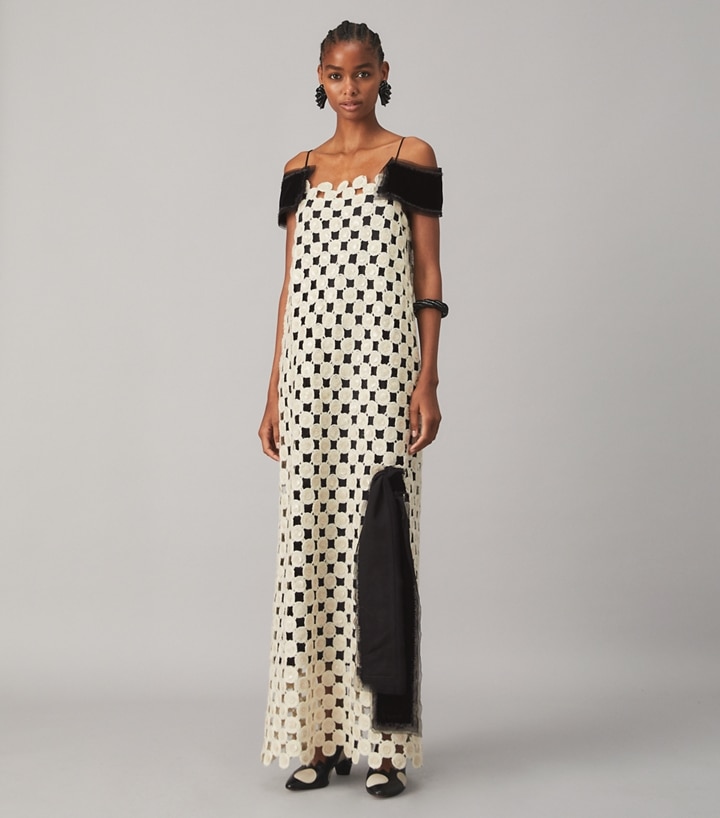 TORY BURCH ワンピース 服 Embellished wool-blend midi 998343 TORY BURCH ワンピース 服 Embellished wool-blend midi 998343
