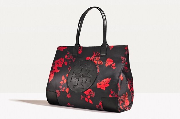 tory burch floral ella tote