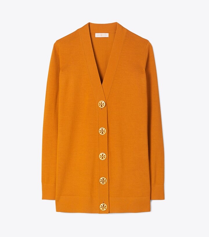 orange boyfriend cardigan