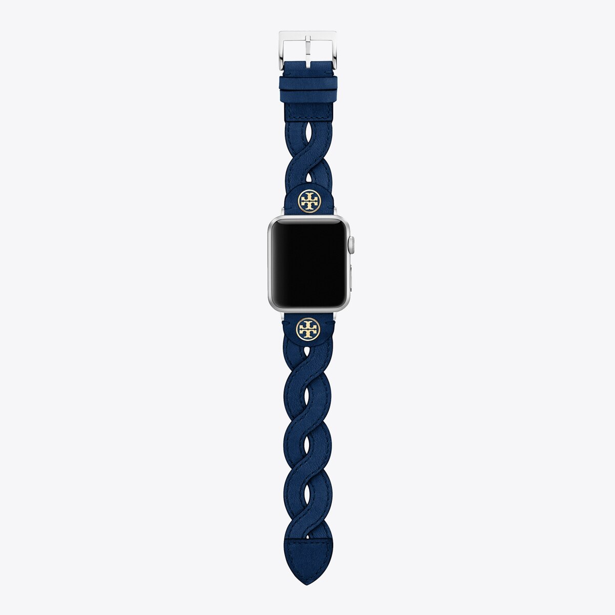 Braided Band for Apple Watch®, Navy Leather, 38 MM – 40 MM