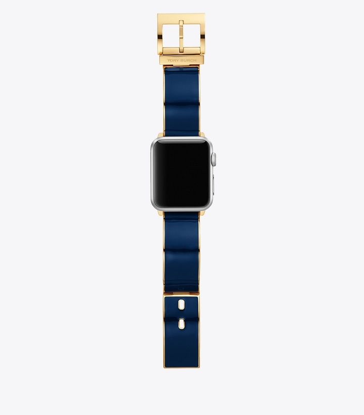 Buddy Bangle Band for Apple Watch®, GoldTone/Navy, 38 MM x 40 MM