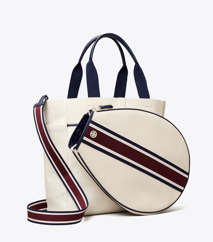 Canvas Convertible Stripe Tennis Tote: Women's Designer Tote Bags