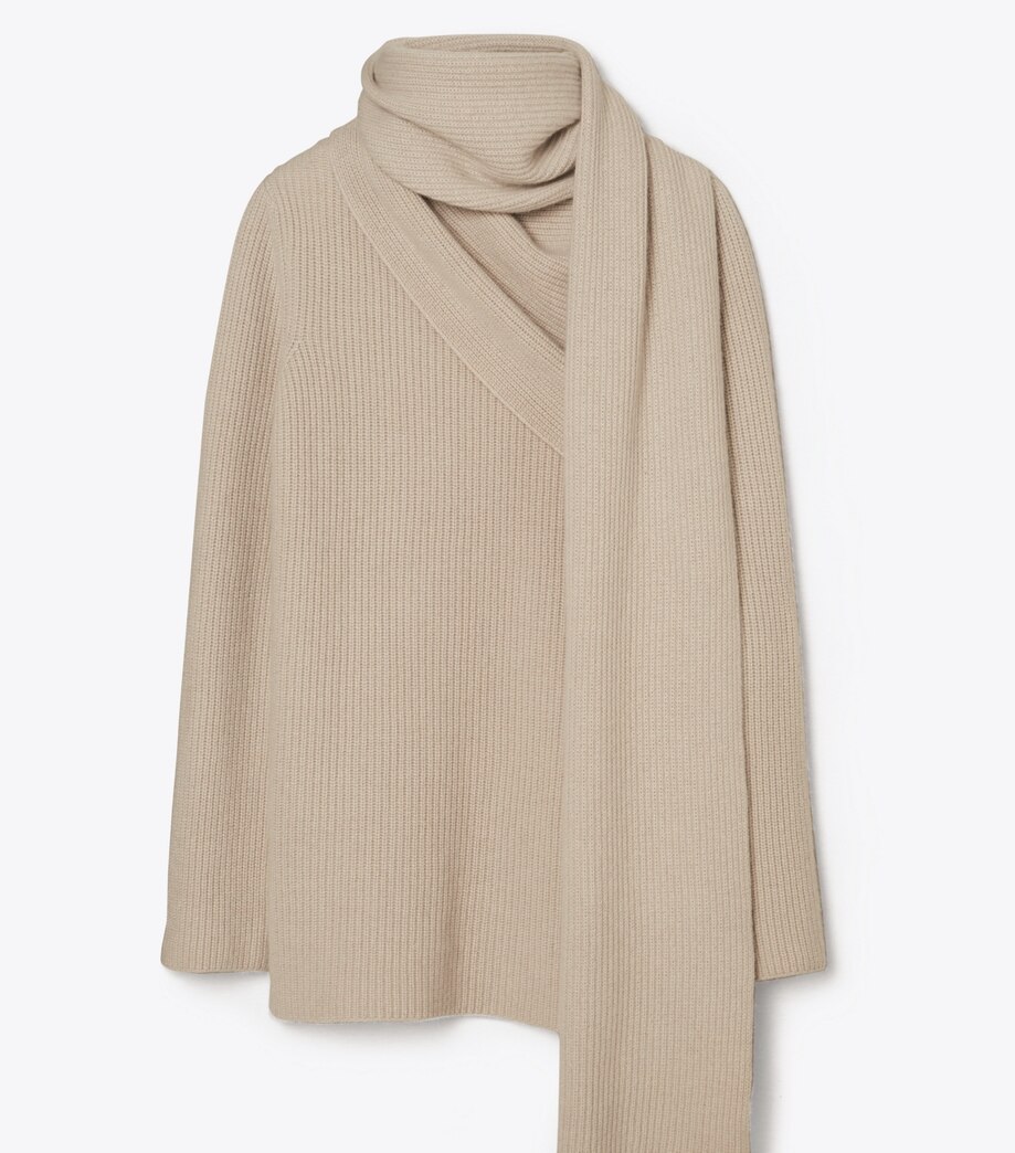 Tory Burch CASHMERE-BLEND CONVERTIBLE WRAP SWEATER
