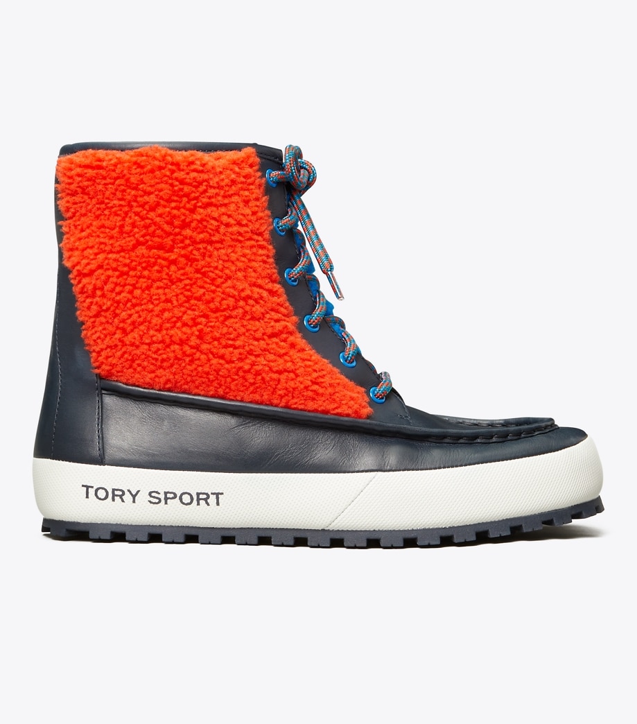 Tory Burch COLOR-BLOCK LACE-UP BOOTS