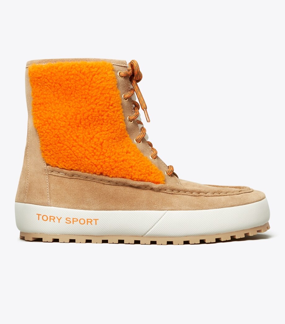 Tory Burch COLOR-BLOCK LACE-UP BOOTS
