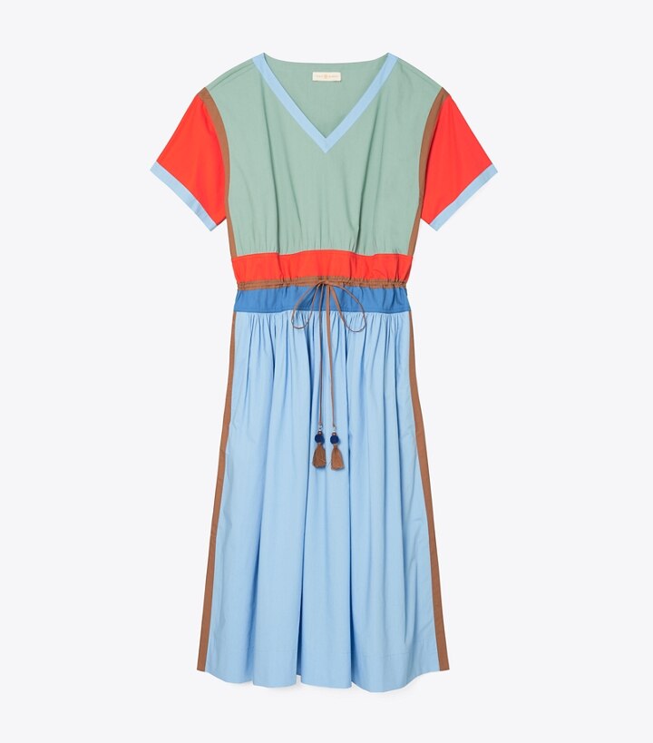 Tory Burch Color-Block Poplin Dress 