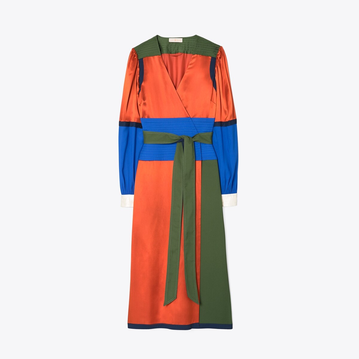 colorblock wrap dress