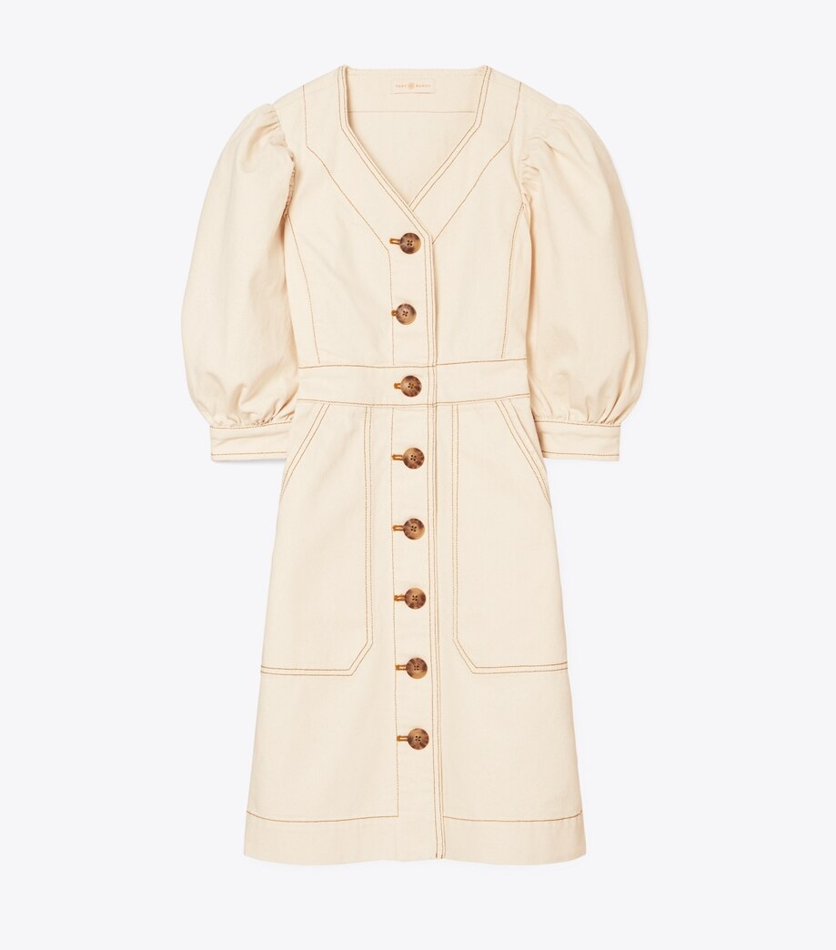 Tory Burch Cotton Puffed-Sleeve Dress