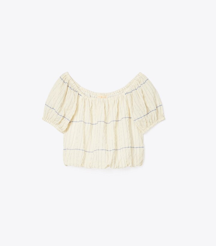 tory burch smocked cotton top