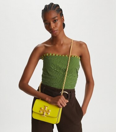 tory burch yellow crossbody bolsa