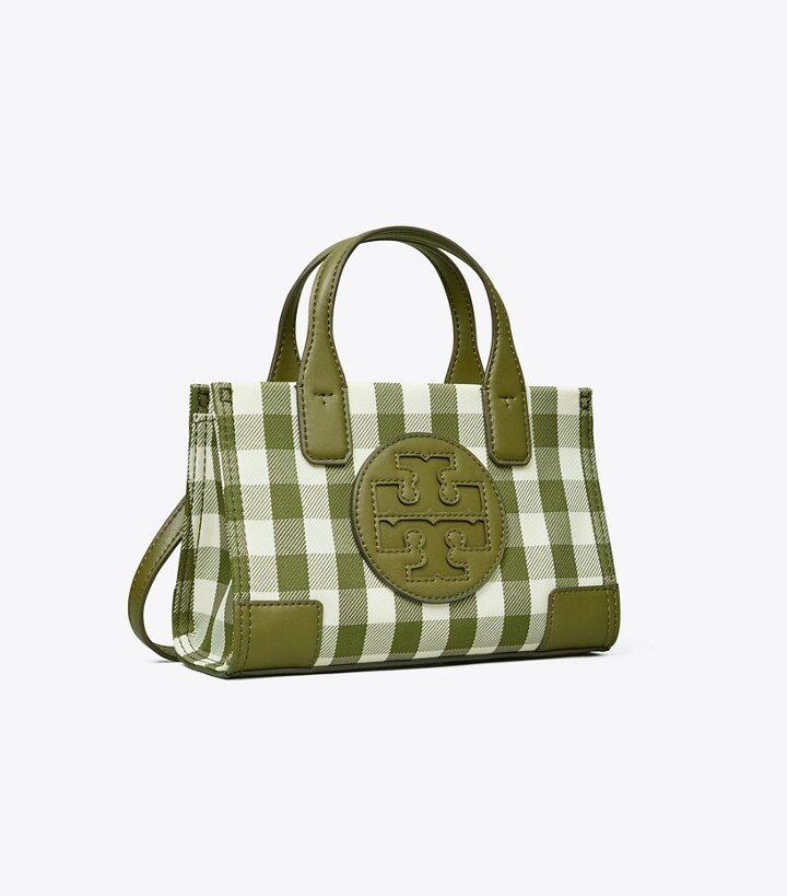 tory burch piper gingham small square tote bag