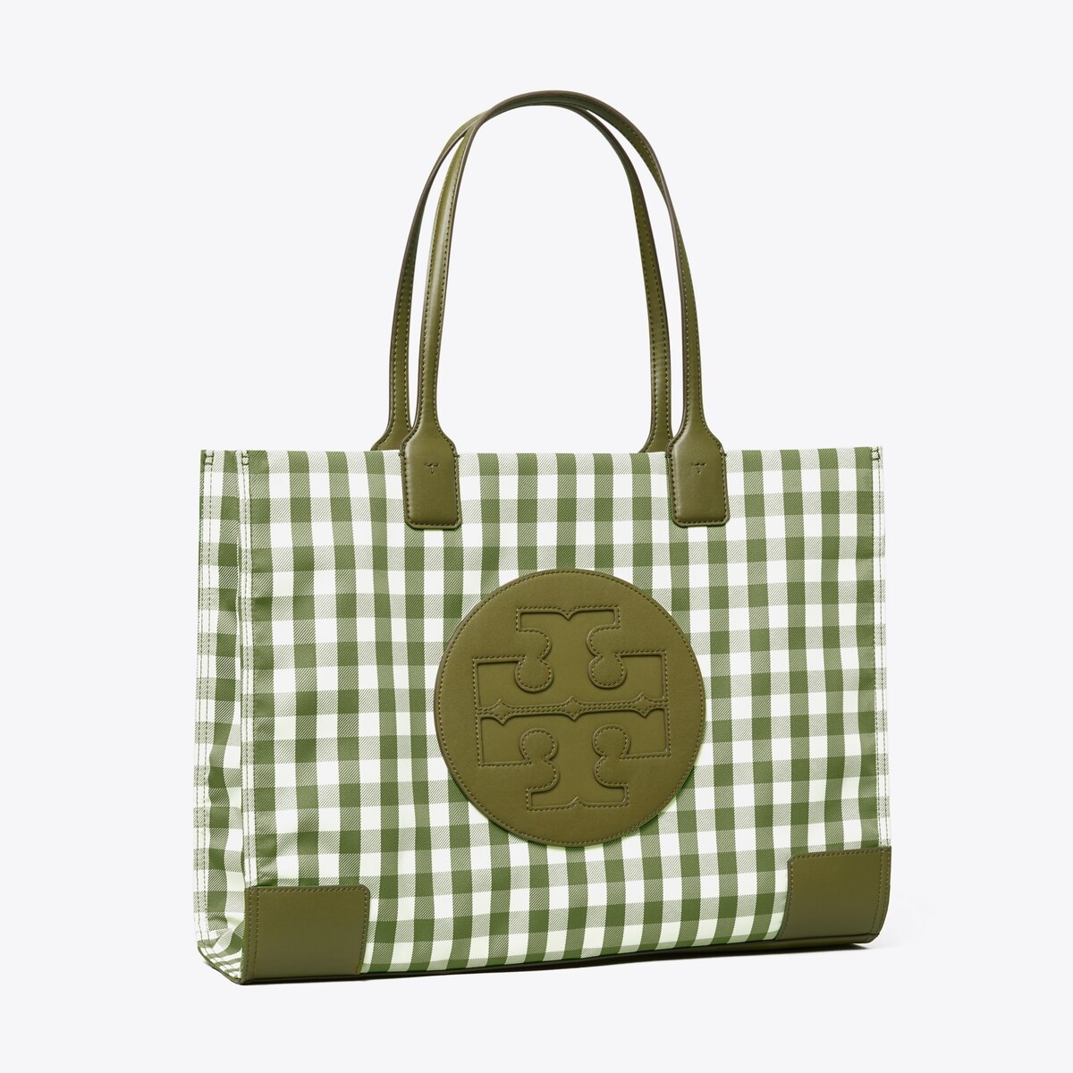 tory burch piper gingham small square tote bag