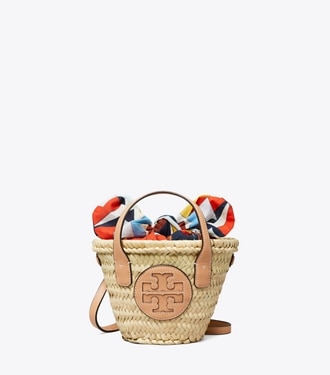 ella straw basket tote bag