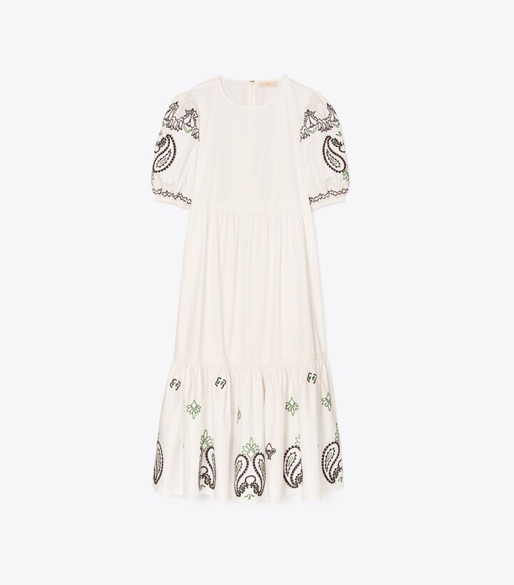 embroidered midi dress