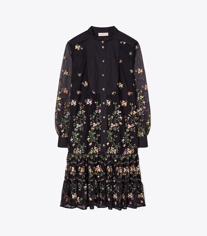Embroidered Tulle Tunic Dress: Women's 