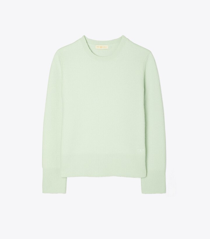 green crewneck sweater