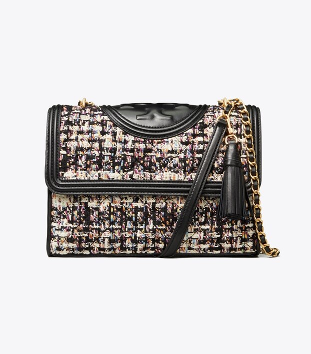 tory burch fleming tweed convertible shoulder bag