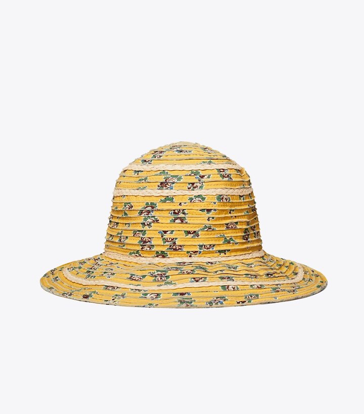 Garden Rose Mixed-Material Bucket Hat 