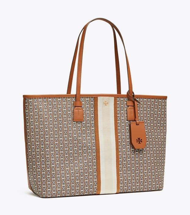 small gemini link coated canvas tote tory burch