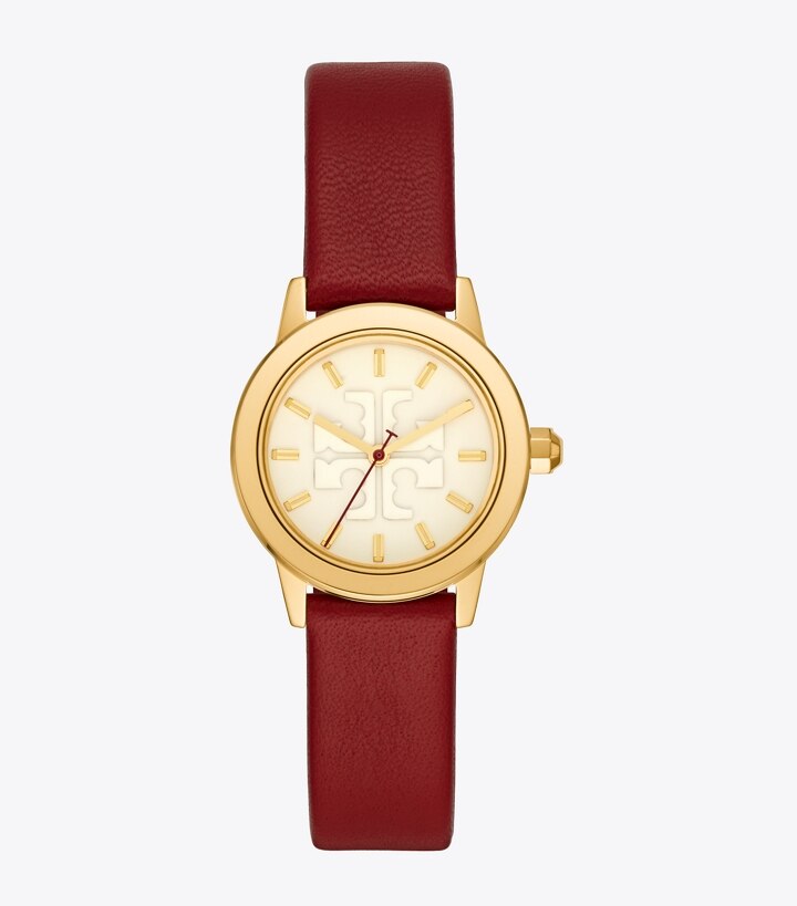 Gigi Watch Gift Set, Red Leather/Multi-Color/Gold Tone, 36 MM