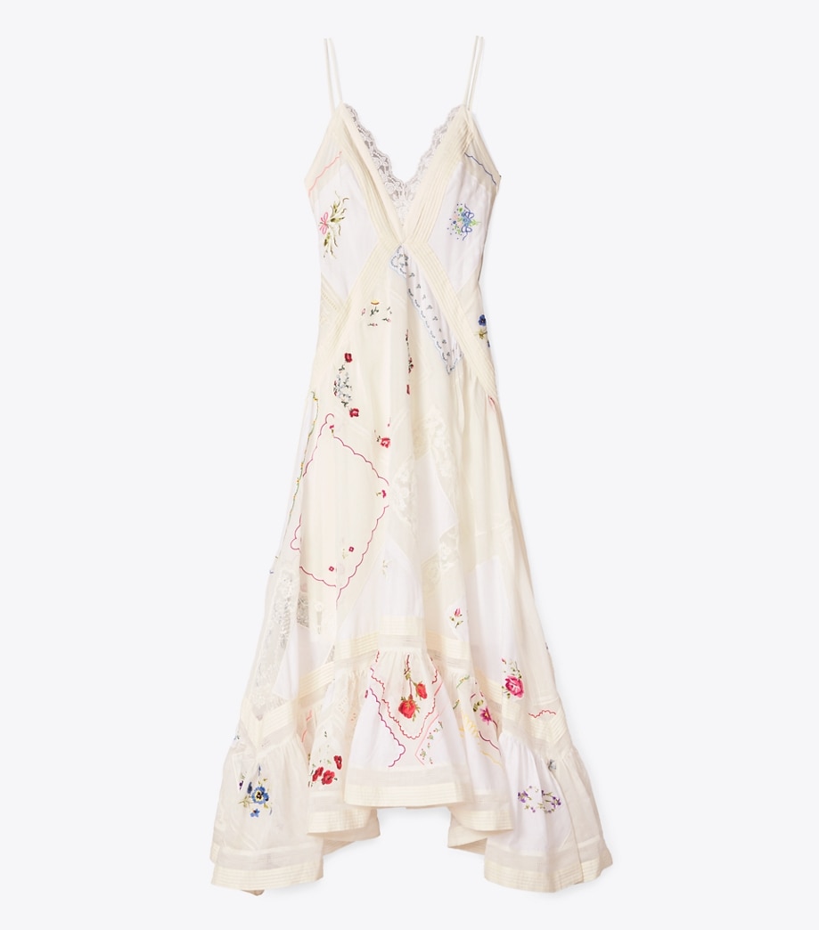 Tory Burch Handkerchief Embroidered Gown