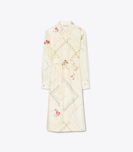 handkerchief printed shirtdress