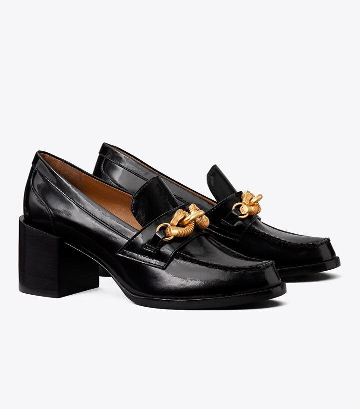 tory burch buckle heel loafer