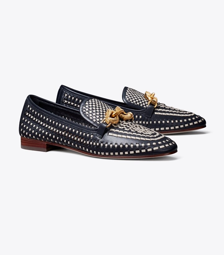 tory burch white loafers