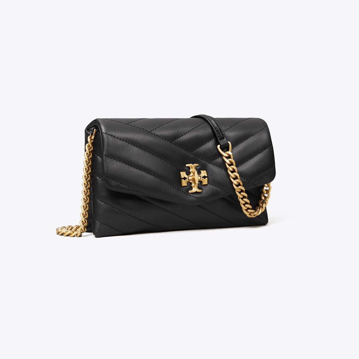 kira chevron chain wallet black
