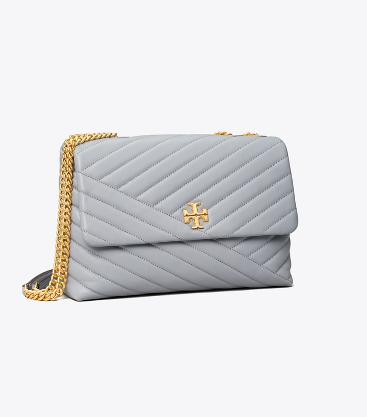 Tory Burch Kira Chevron Tote Bag, Gray Heron