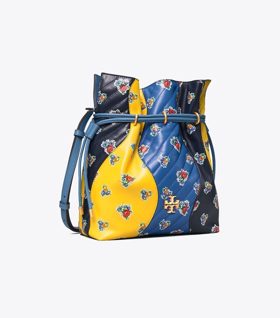 Tory Burch Kira Chevron Floral Patchwork Bucket Bag