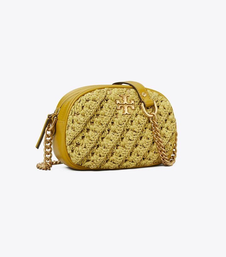 kira crochet raffia crossbody bag