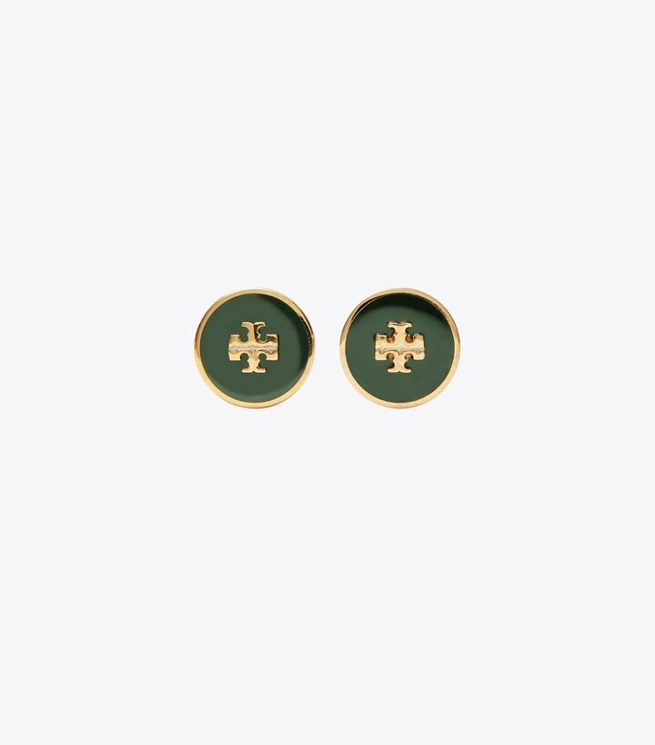 tory burch kira enamel circle stud earrings