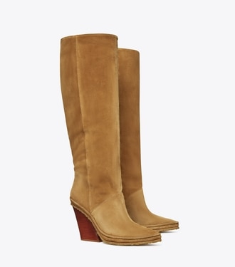 tory burch lila patchwork boot