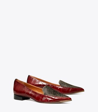 tory burch red loafers