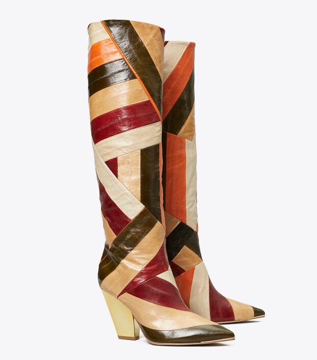 tory burch lila multicolor knee boot
